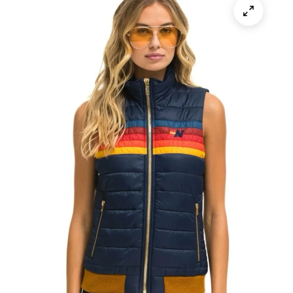 NWT Aviator Nation Women’s 5 Stripe Vest- Womens M - Picture 3 of 11